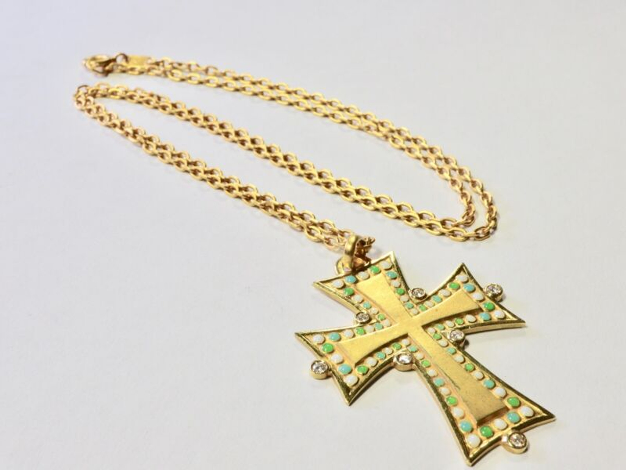 18K Gold Cross for Men Women Boys Fathers Husband Wife Perfect gift with  3mm cuban link chain 18ct small cross - Walmart.com